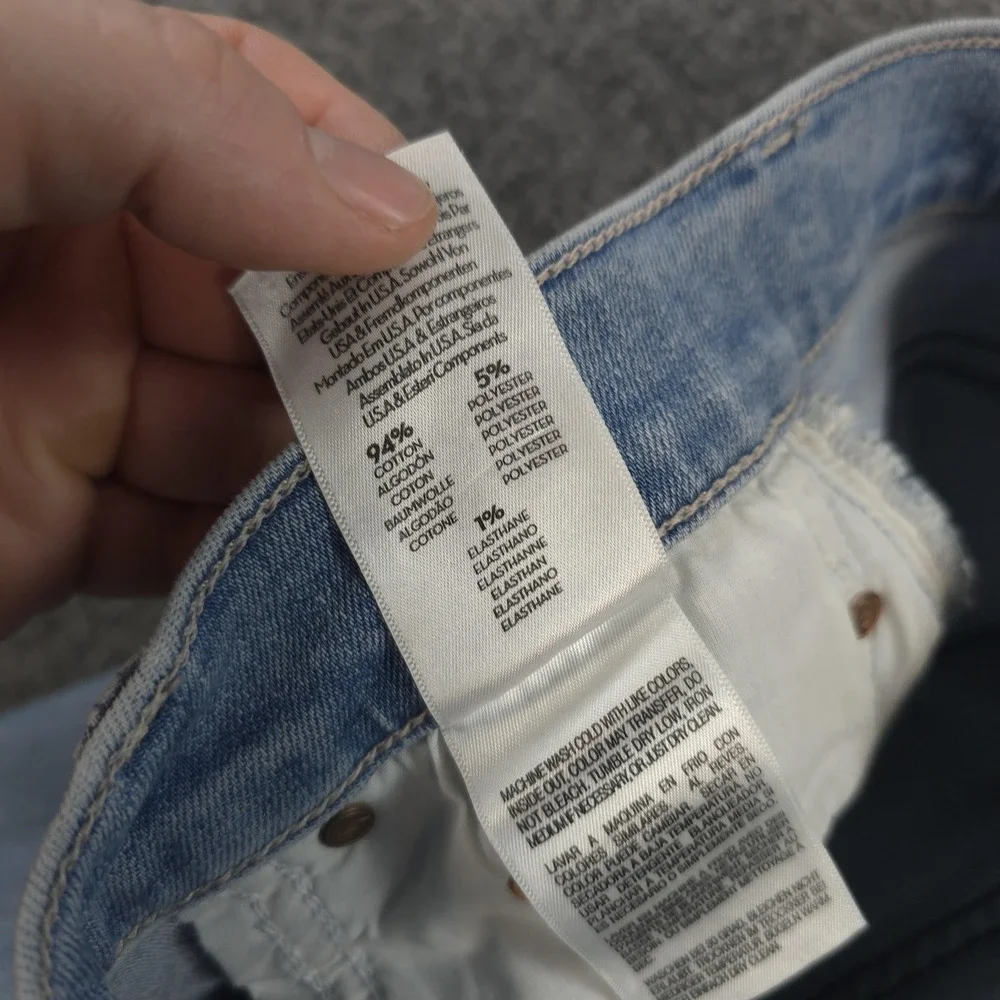 Mother Jeans Womens 24 Light Wash The Tripper Ankle Fray All Over The Map Denim